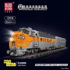 Mould King 12018 - USA EMD F7 WP diesel locomotive | MK12018