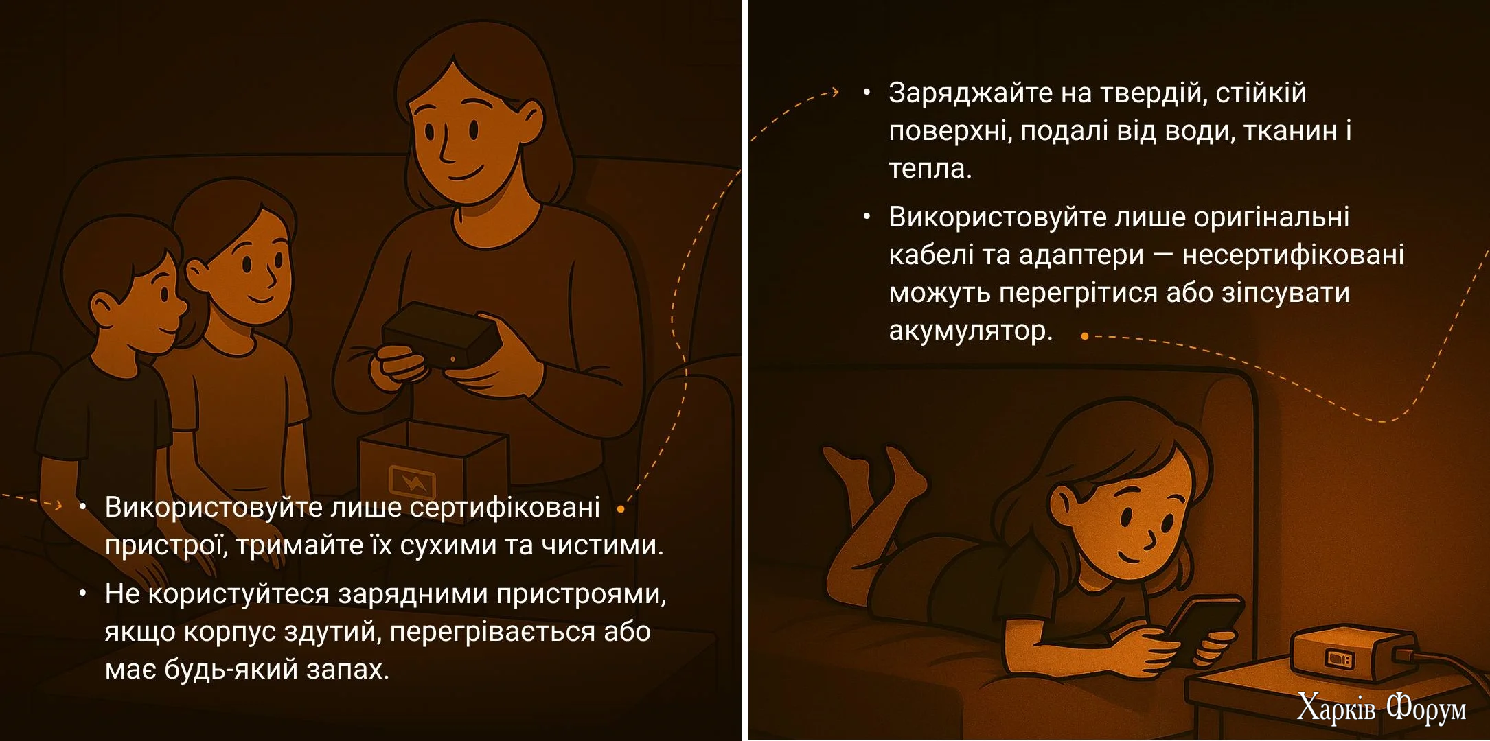 правила зарядки гаджетів від ДСНС