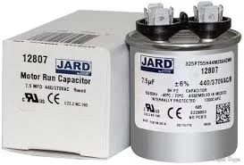 7.5 uF x 370 or 440 VAC Round Run Capacitor by # 12807: Amazon.com ...