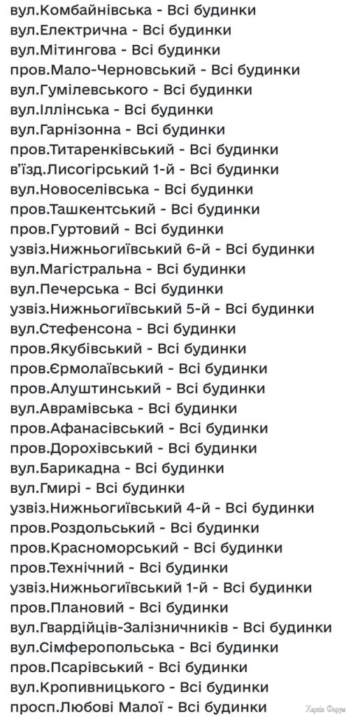 Де в Харкові не буде води 9 листопада 2025