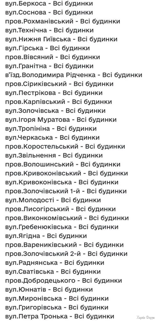 Де в Харкові не буде води 9 листопада 2025