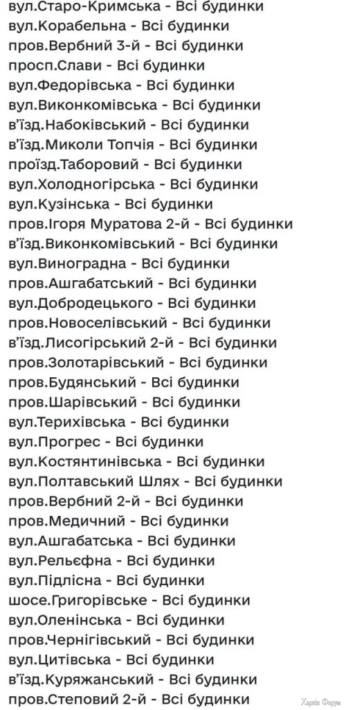 Де в Харкові не буде води 9 листопада 2025