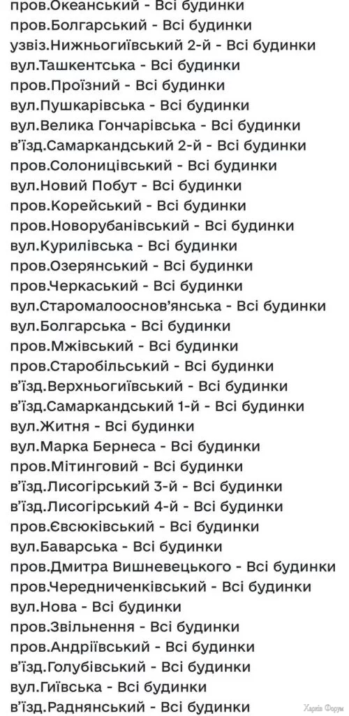 Де в Харкові не буде води 9 листопада 2025