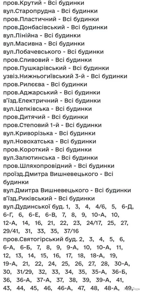 Де в Харкові не буде води 9 листопада 2025