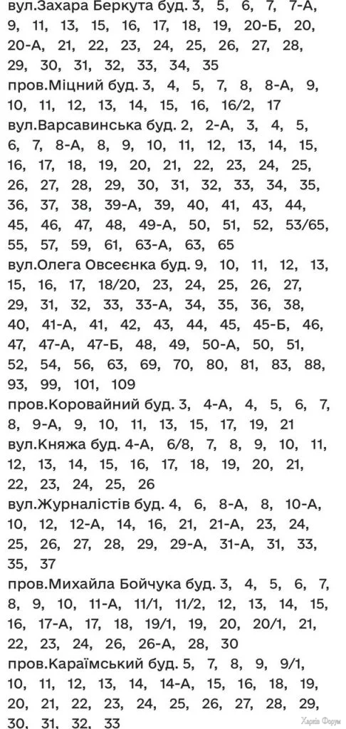 Де в Харкові не буде води 9 листопада 2025