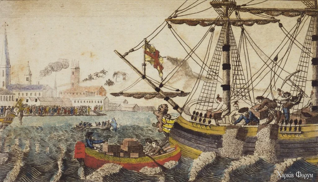 Бостонське чаювання, гравюра