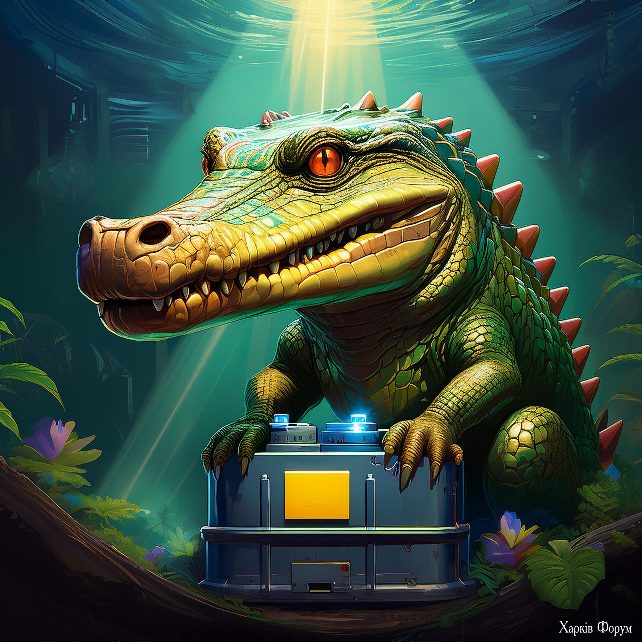 Firefly The crocodile in shape of big automobile battery 95379.jpg