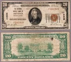 Arnold PA $20 1929 T-1 National Bank Note Ch #11896 National ...