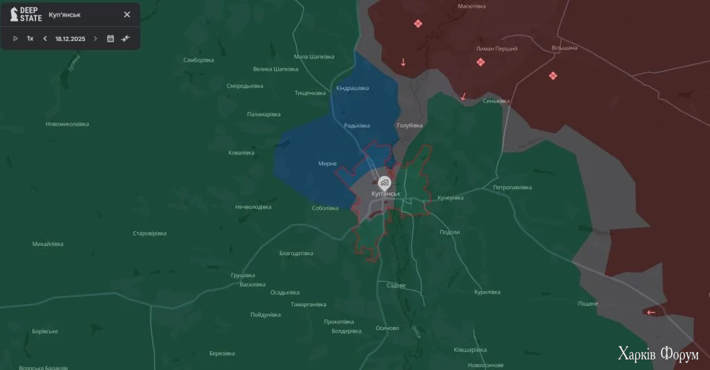 карта Купянск