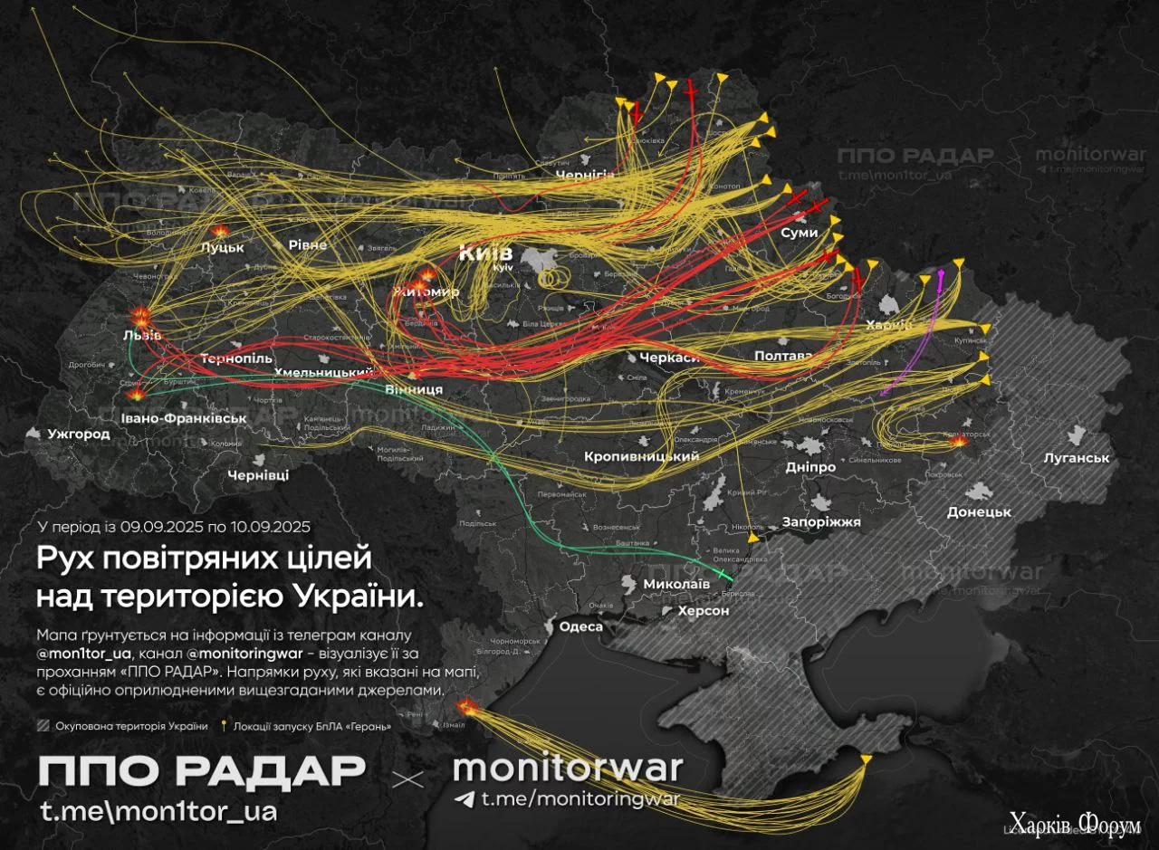 атака ракет і шахедів 10 вересня 2025 року - залетіли до Польщі