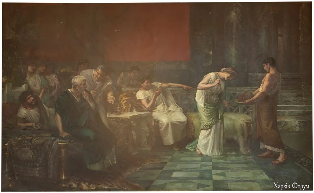 Фульвія оглядає голову вбитого Цицерона