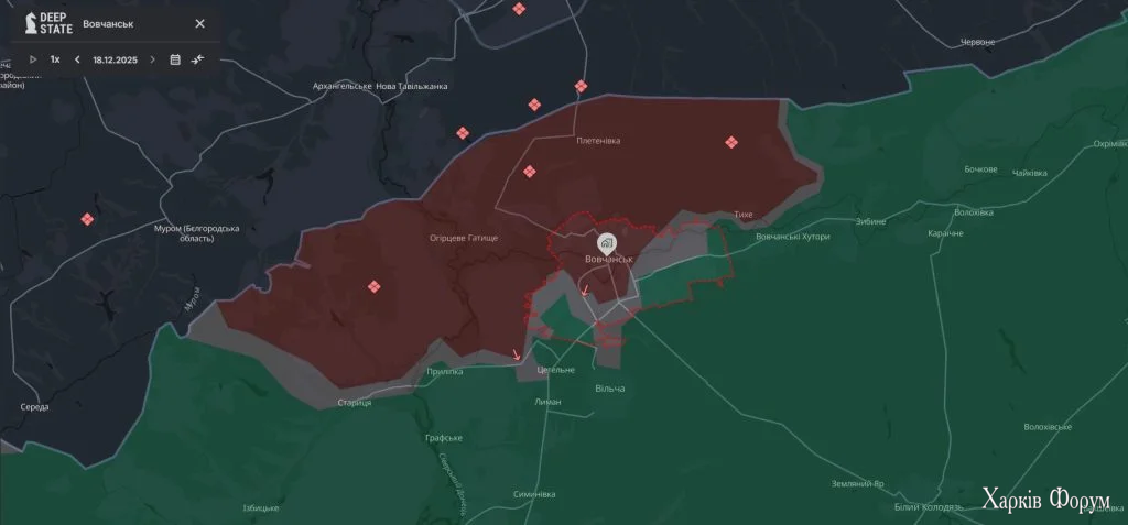 карта Волчанск