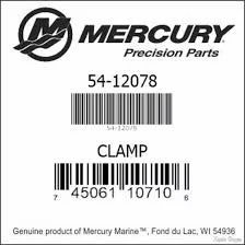 Mercury-Mercruiser 54-12078 CLAMP Genuine factory part