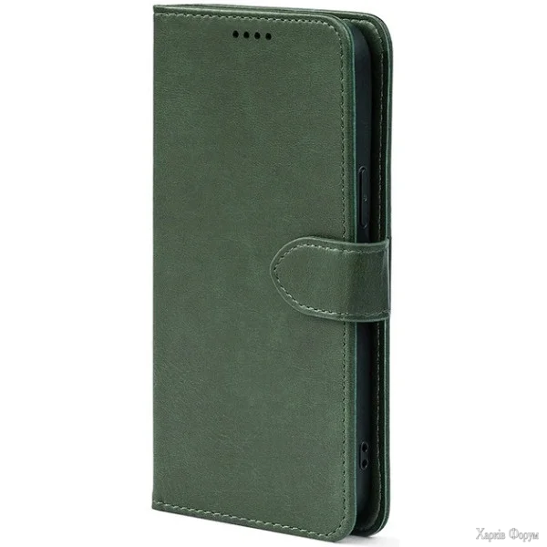 chokhol-knizhka-crazy-horse-clasic-dlya-xiaomi-redmi-15-4g-dark-green-front.webp