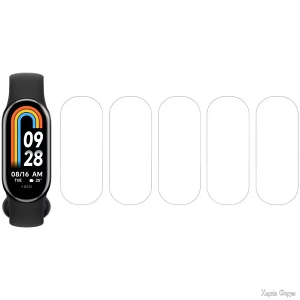 nabir-zakhisnikh-gidrogelevikh-glyancevikh-plivok-dm-dlya-xiaomi-mi-band-8-5-sht.webp
