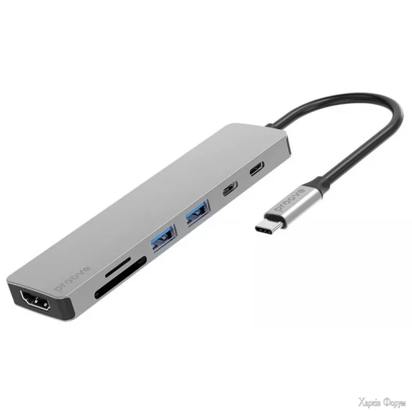 usb-hub-proove-iron-link-7-in-1-2type-c-2usb30-hdmi-sd-tf-silver-hbil00222004.webp