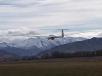 Perlan Glider takes off into the first signs of wave. August 7, 2003.webp