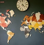 Большая карта мира из дерева