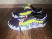 Vans Unisex Old School Suede Mysterioso Tie Dye Skate Shoes Purple