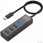 USB HUB Hoco HB25 Easy mix 4in1 (Type-C to USB3.0+3 USB2.0) Black (Код товару:34368)