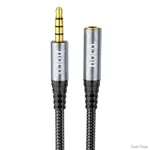 Аудіо-кабель Hoco UPA20 3.5 audio Male to Female 2m Metal Gray (Код товару:30365)