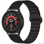 DM Магнітний ремінець Silicone з кільцем для смарт-годинника Samsung/Amazfit/Huawei (20mm) Black (Код товару:31736)