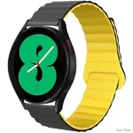 DM Магнітний ремінець Silicone з кільцем для смарт-годинника Samsung/Amazfit/Huawei (20mm) Black/Yellow (Код товару:31952)
