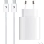 Мережевий зарядний пристрій ArmorStandart AMHJ83 20W USB-C + cable Type-C to Type-C White (ARM77725) (Код товару:36982)