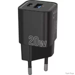 Мережевий зарядний пристрій Proove Silicone Power Plus 20W Type-C + USB Black (WCSP2011001) (Код товару:37762)