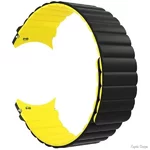 DM Ремінець Silicone Magnet для смарт-годинника Samsung/Amazfit/Huawei (20mm) Black/Yellow (Код товару:31747)