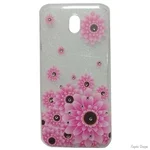 Чохол силіконовий з квітами для Samsung J7 2017 J730 Pink (Код товару:30579)