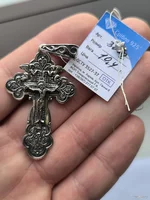 Серебряный крестик ручной работы 925° (Спаси и Сохрани)