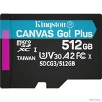 Карта пам'яті Kingston microSDXC 512GB Canvas Go! Plus UHS-I/U3 + SD-адаптер (SDCG3/512GB) (Код товару:40922)