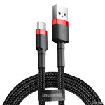 Кабель Baseus Cafule USB to Type-C 2A 3m Red/Black (CATKLF-U91) (Код товару:40830)