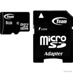 Карта пам'яті Team MicroSDHC 8GB UHS-I Class 10 + SD-адаптер (TUSDH8GCL1003) (Код товару:40888)