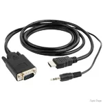 Кабель Cablexpert HDMI-VGA 5м Чорний (A-HDMI-VGA-03-5M) (Код товару:42073)