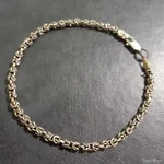 Серебряный женский браслет, 925 проба клеймо, длина 19,5 см.